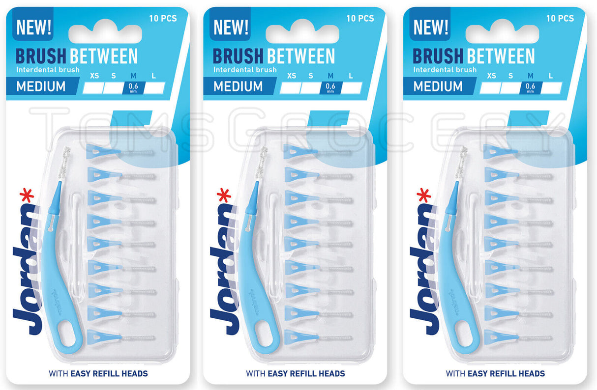 3 JORDAN BRUSH BETWEEN Refillable Interdental Brush With Refill Heads Size M