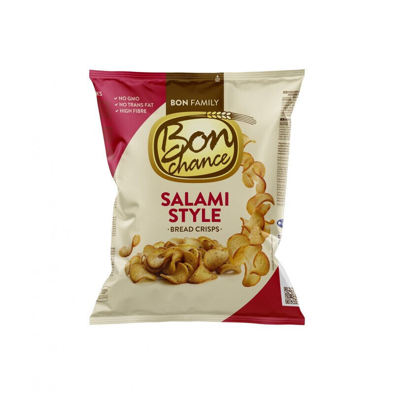 10 BON CHANCE SALAMI Flavor Baked Bread Crisps European Snacks 120g 4.2oz