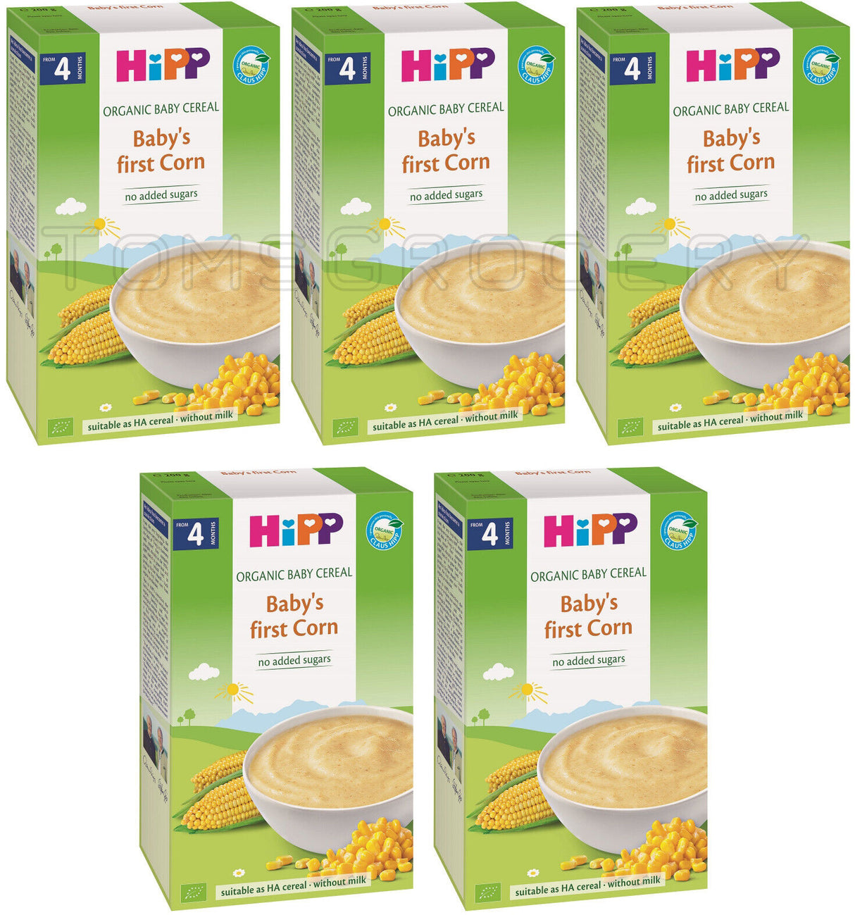 5 HIPP ORGANIC CORN Baby Cereal from 4 Months Without Milk Sugar Free 200g 7oz