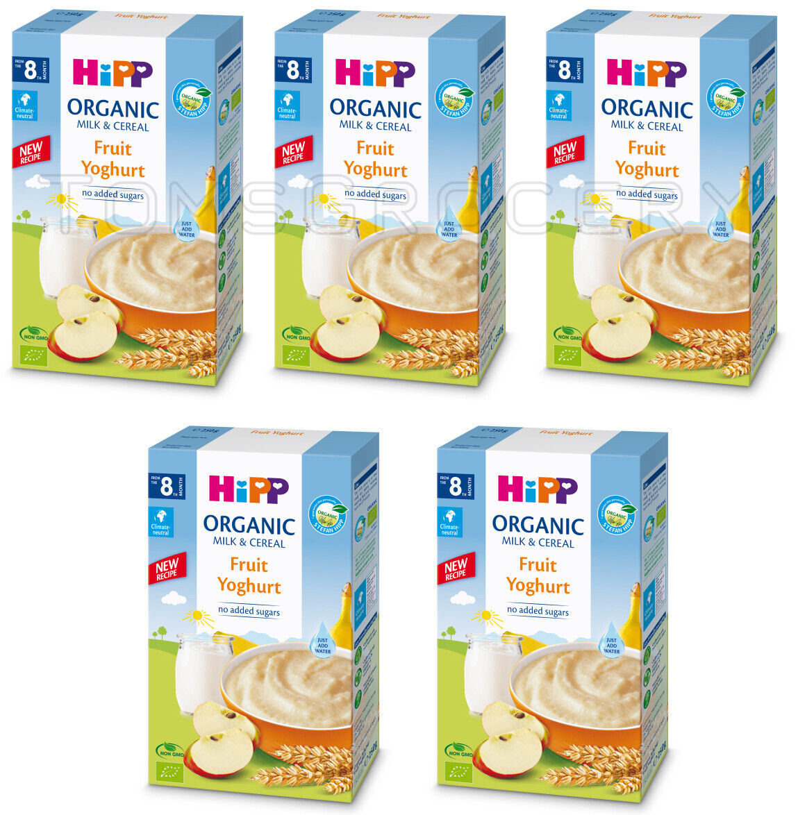 5 HIPP ORGANIC Fruit Yoghurt Baby Milk Cereal from 8 Months 250g 8.8oz