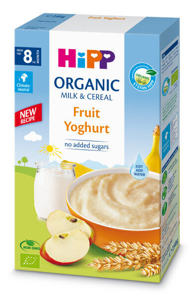 5 HIPP ORGANIC Fruit Yoghurt Baby Milk Cereal from 8 Months 250g 8.8oz