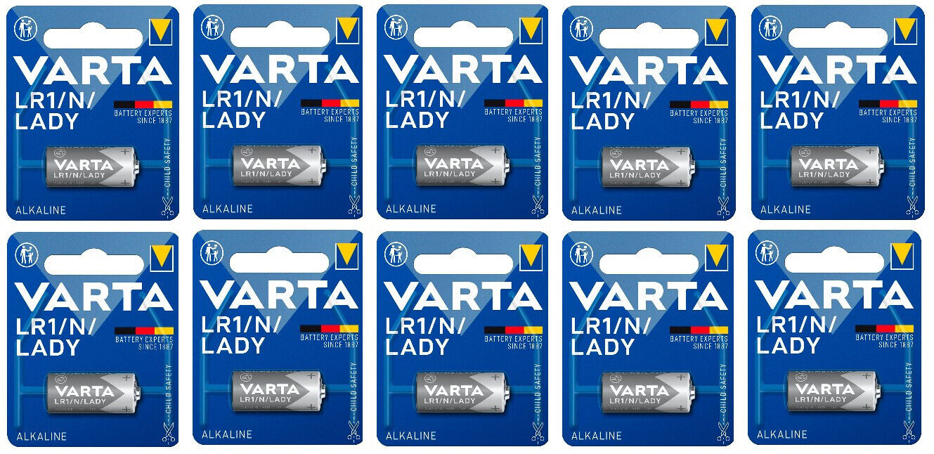 10 VARTA LR1 / N / LADY 4001 1.5V Alkaline Batteries