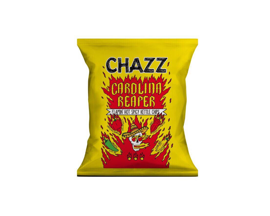 CHAZZ JALAPENO HABANERO CAROLINA REAPER FLAMING GHOST Spicy Potato Chips Bundle
