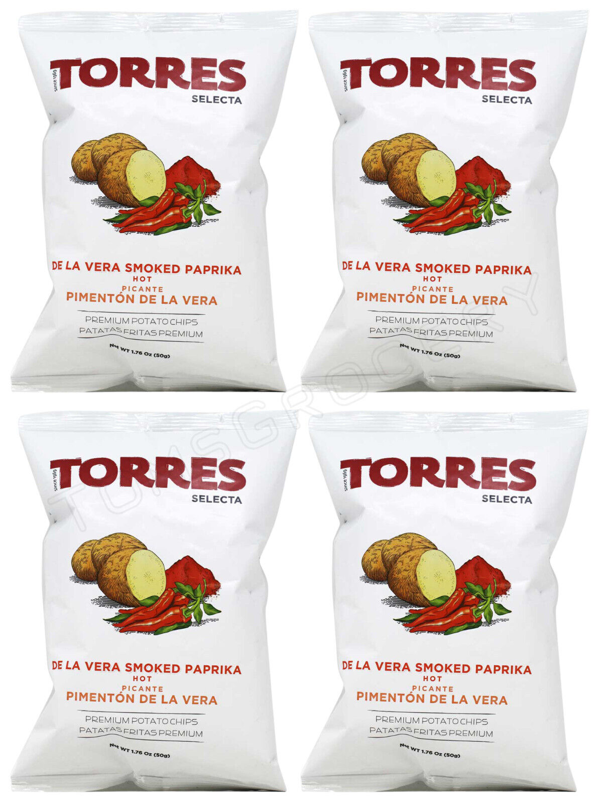 4 TORRES SMOKED PAPRIKA Flavor Premium Potato Chips 150g 5.29oz
