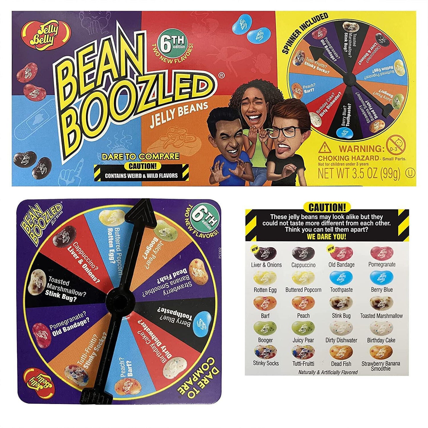 2 JELLY BELLY BEAN BOOZLED SPINNER 6th Edition Challenge Candy Party Sweets 100g