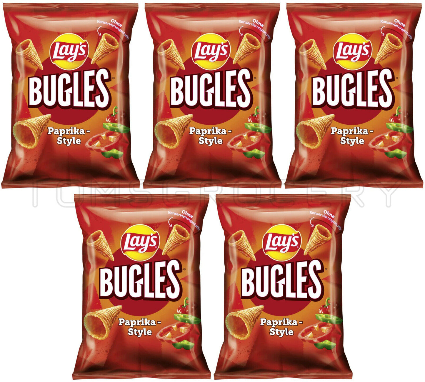 5 LAYS BUGLES Paprika Flavor Chips Snacks Crisps Bundle 110g