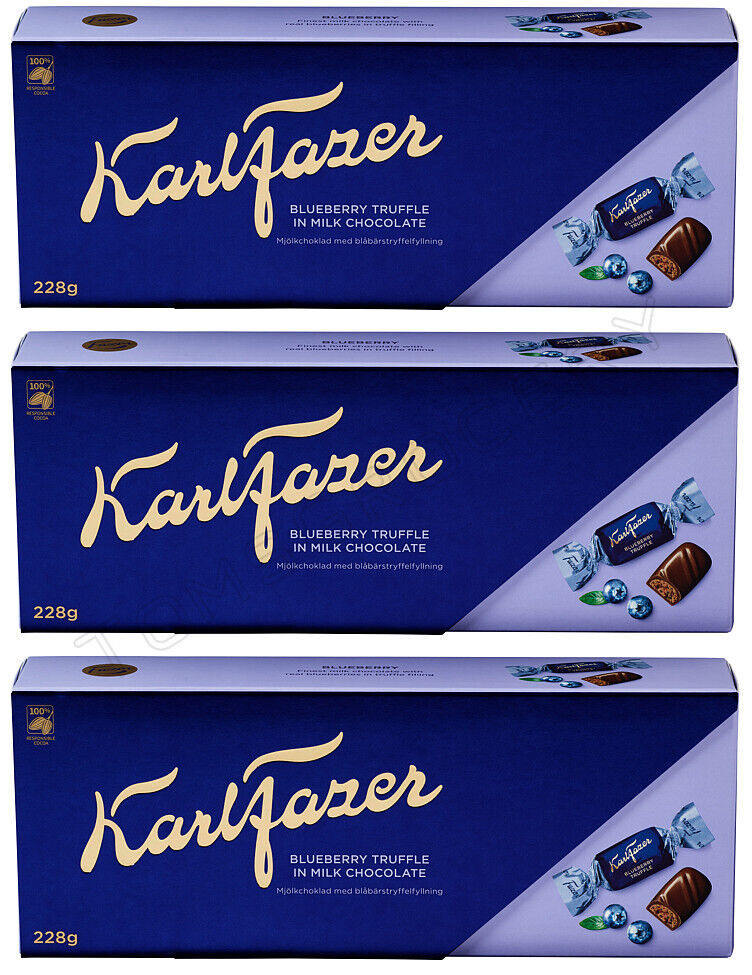 3 FAZER BLUEBERRY TRUFFLE Milk Chocolate Candies European Sweets 228g 8oz