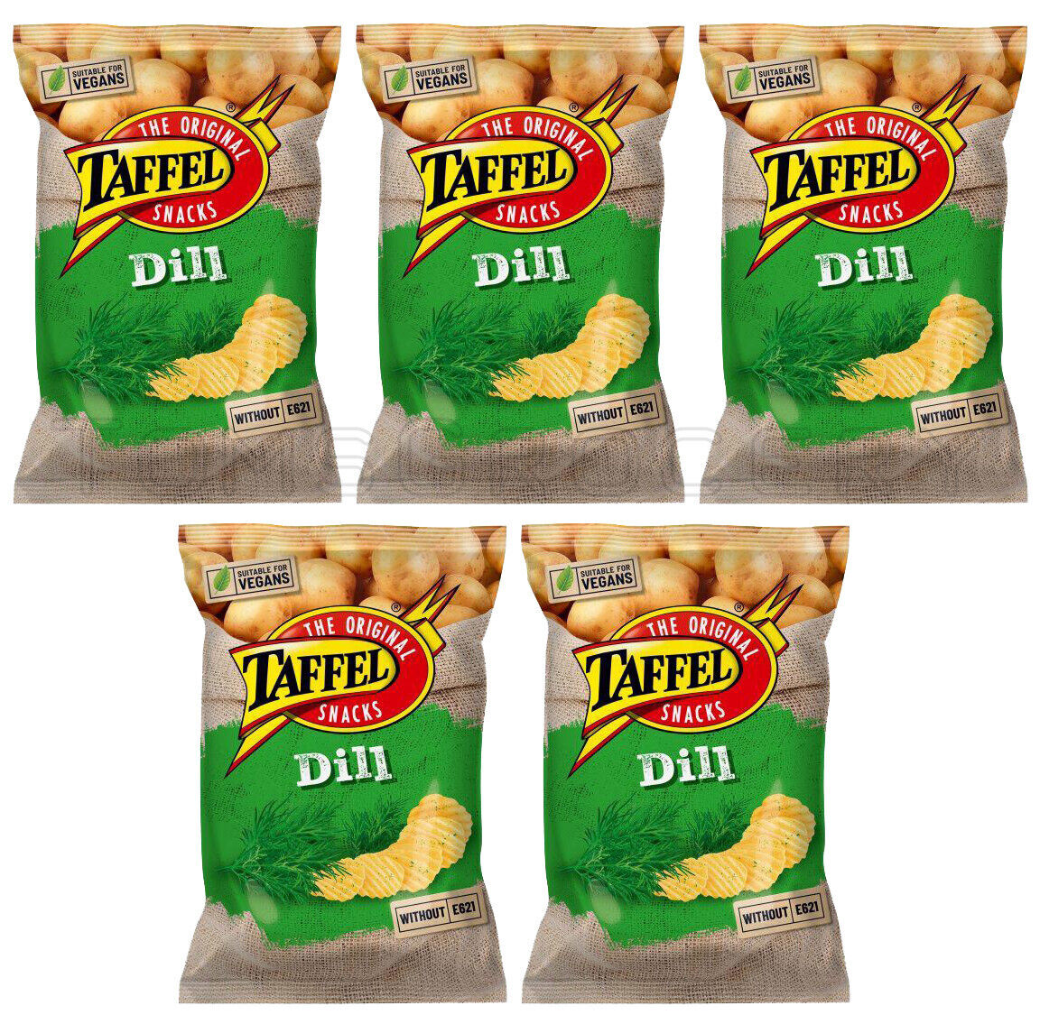 5 TAFFEL DILL Flavor Potato Chips Bags European Snacks Crisps 130g 4.6oz