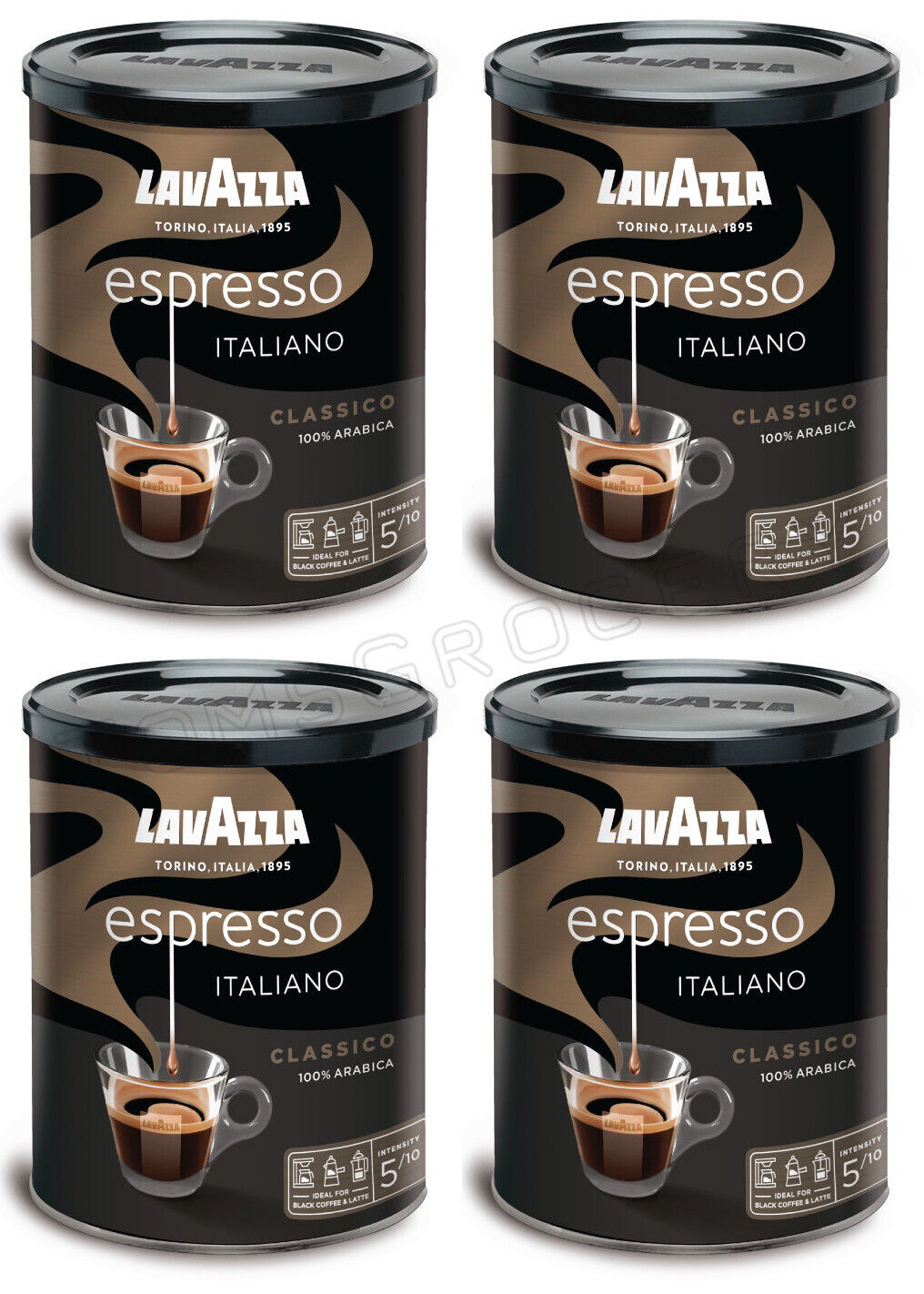 4 LAVAZZA ESPRESSO ITALIANO Classico Premium Ground Coffee Tin 250g 8.8oz