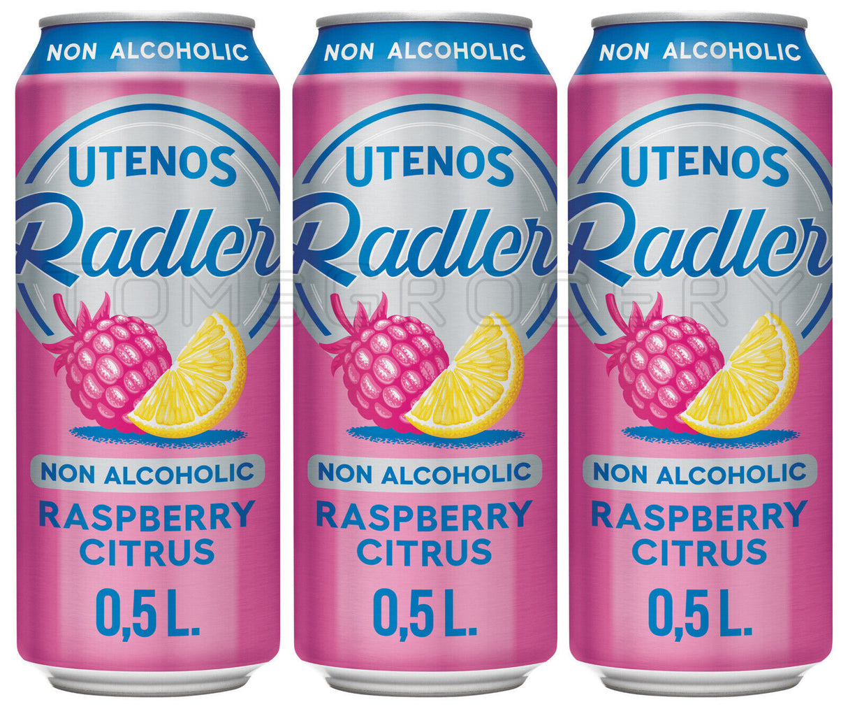 3 RADLER RASBPERRY CITRUS NON ALCOHOLIC Beer Cocktail Drink 500ml 16.9fl oz