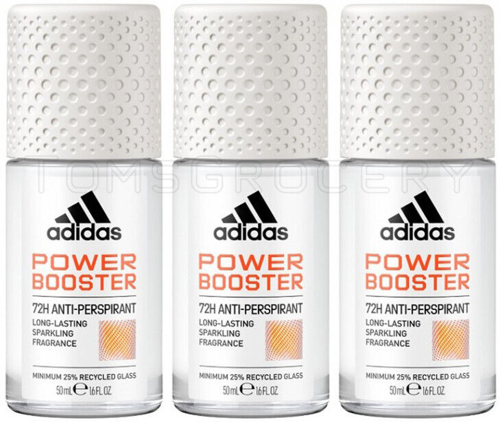 3 ADIDAS POWER BOOSTER 72H Protection Antiperspirant Roll On Deodorant 50ml