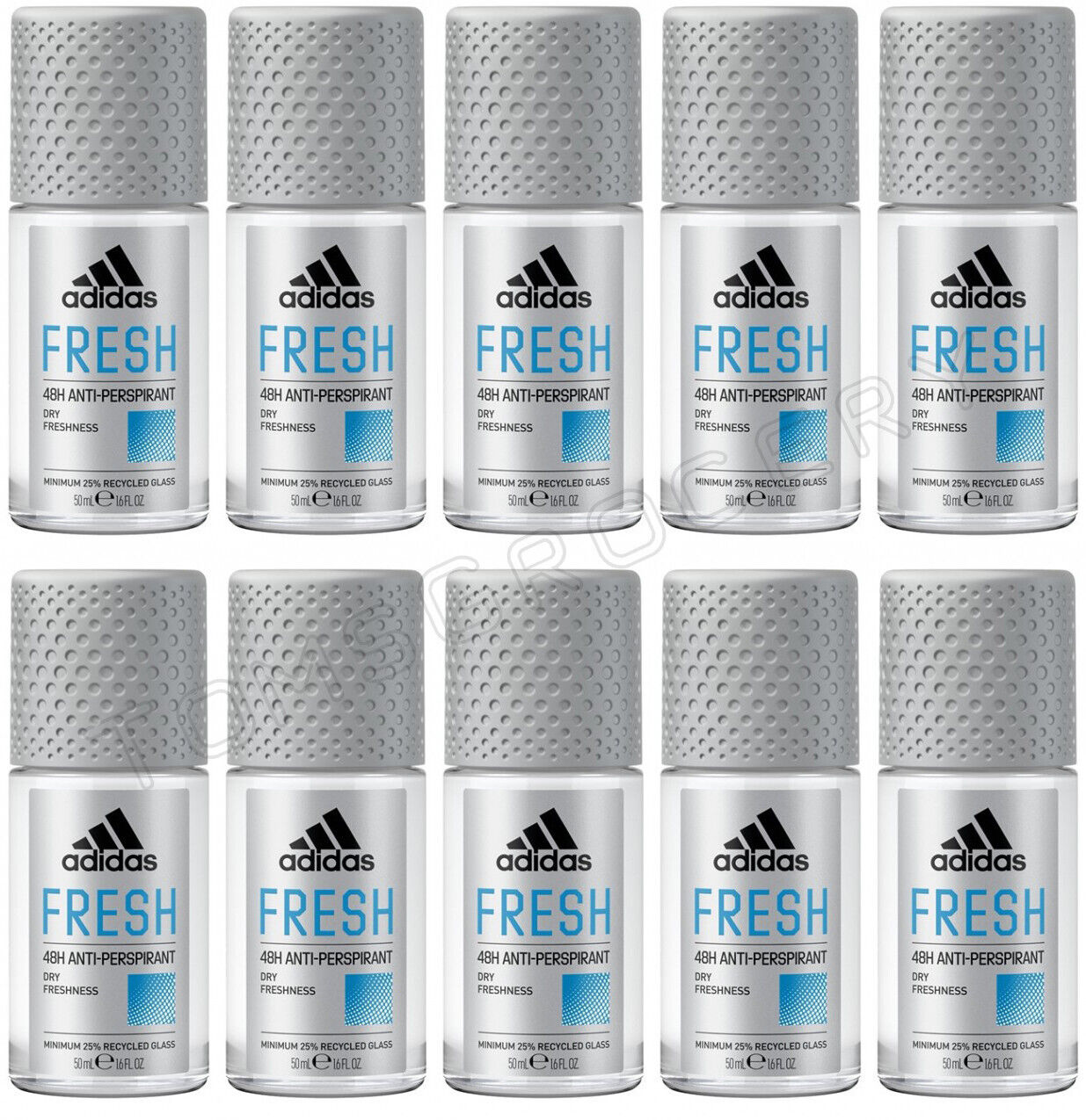 10 ADIDAS MEN FRESH 48H Dry Freshness Antiperspirant Roll On Deodorant 50ml