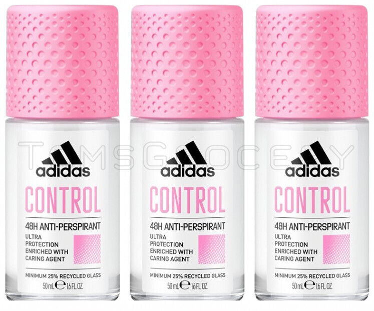3 ADIDAS CONTROL 48H ULTRA PROTECTION Antiperspirant Roll On Deodorant 50ml
