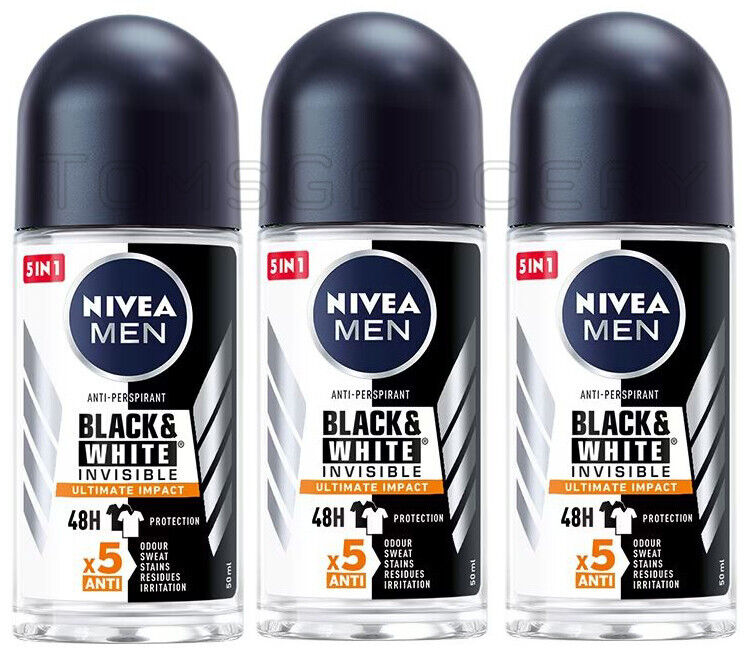 3 NIVEA MEN INVISIBLE 5IN1 ULTIMATE IMPACT 48h Roll On Deodorant Anti-Perspirant