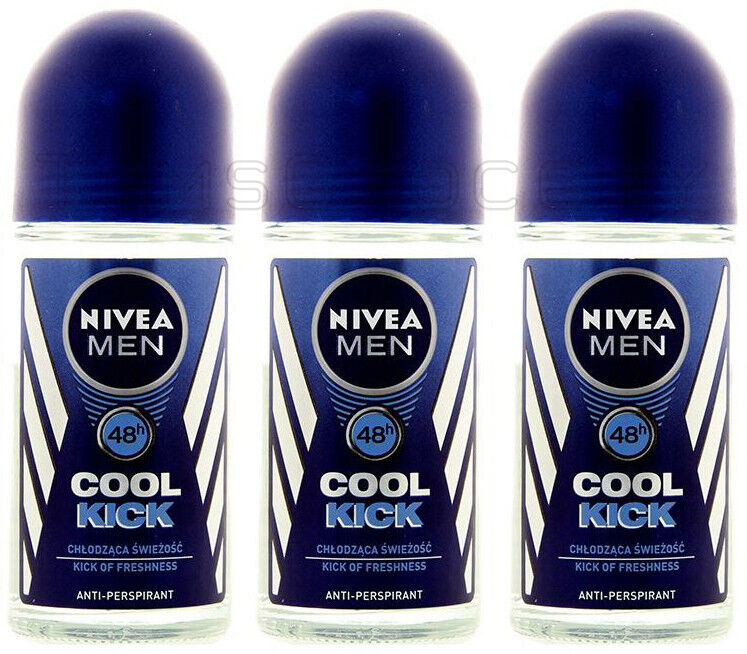 3 NIVEA MEN COOL KICK 48h Roll On Deodorant Anti-Perspirant 50ml