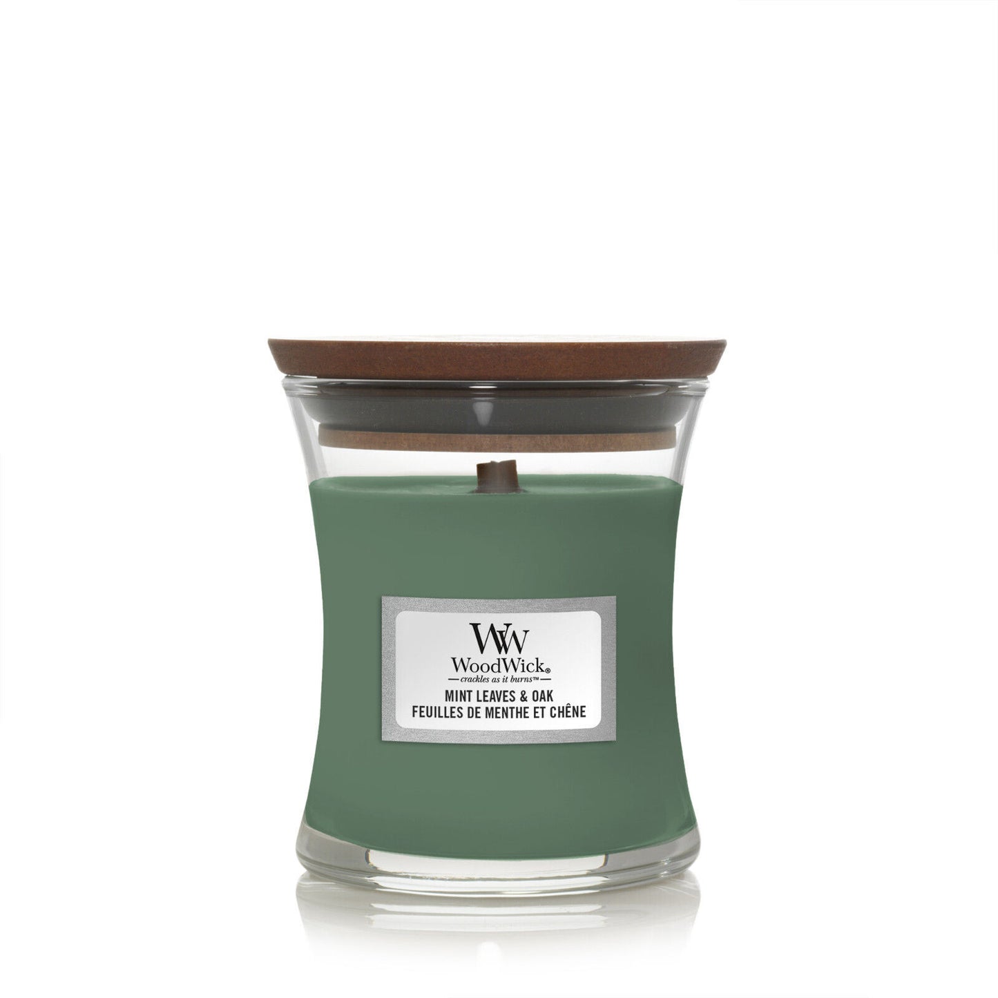 WOODWICK MINT LEAVES & OAK Scented Hourglass Candle 85g 3oz