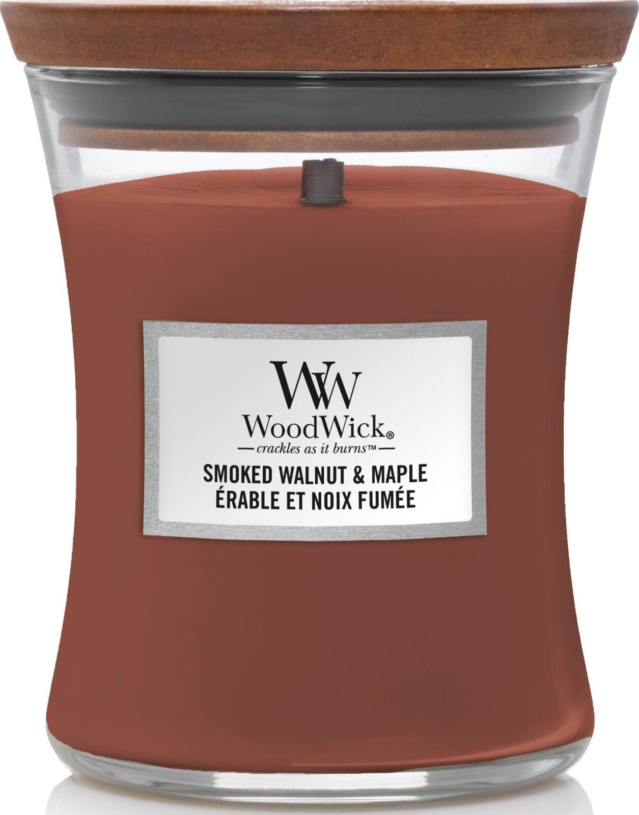 WOODWICK SMOKED WALNUT & MAPLE Scented Hourglass Candle 85g 3oz