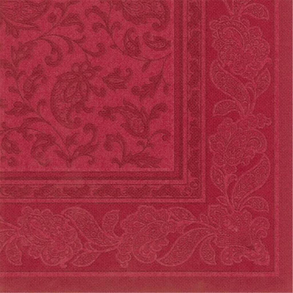 Napkins ROYAL Collection 1/4 Fold BORDEAUX Ornaments 40 x 40 cm 15.75 x 15.75in