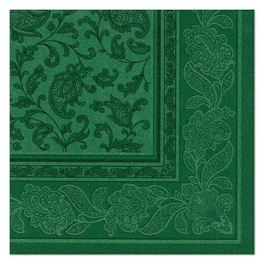 Napkins ROYAL Collection 1/4 Fold DARK GREEN Ornaments 40 x 40cm 15.75 x 15.75in