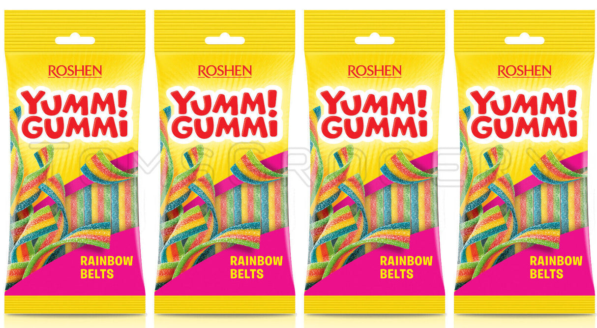 4 ROSHEN YUMMI GUMMI RAINBOW BELTS Gummies Candies Ukrainian Sweets 70g 2.5oz