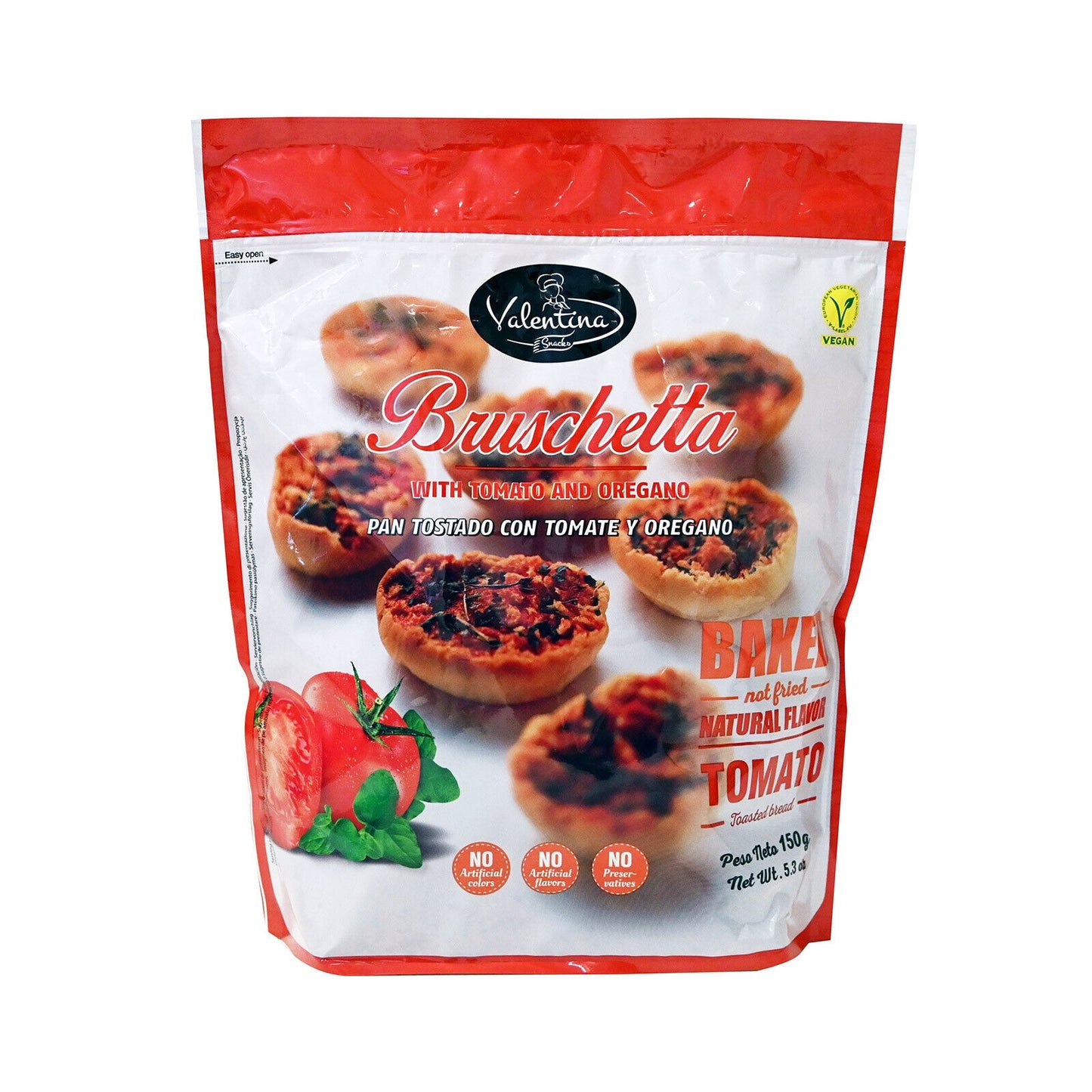 5 VALENTINA BRUSCHETTA Bags with Tomato & Oregano Baked Bread Snacks 150g 5.3oz