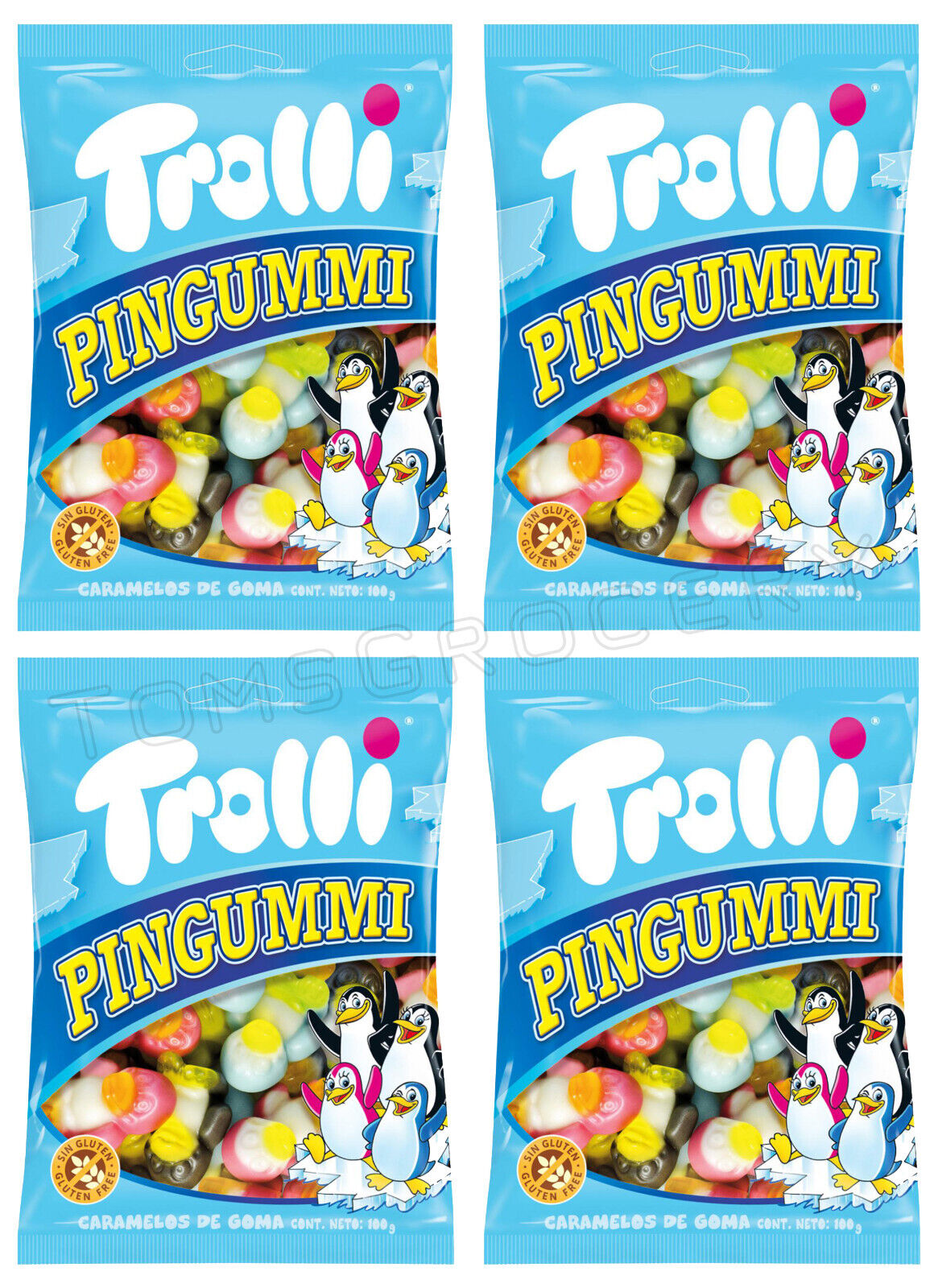 4 TROLLI PINGUMMI Natural Gummies German Sweets Candy Penguin Shape 175g 6.1oz