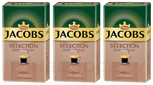 3 JACOBS SELECTION CREMA ITALIANO Ground Coffee Packs 500g 18oz