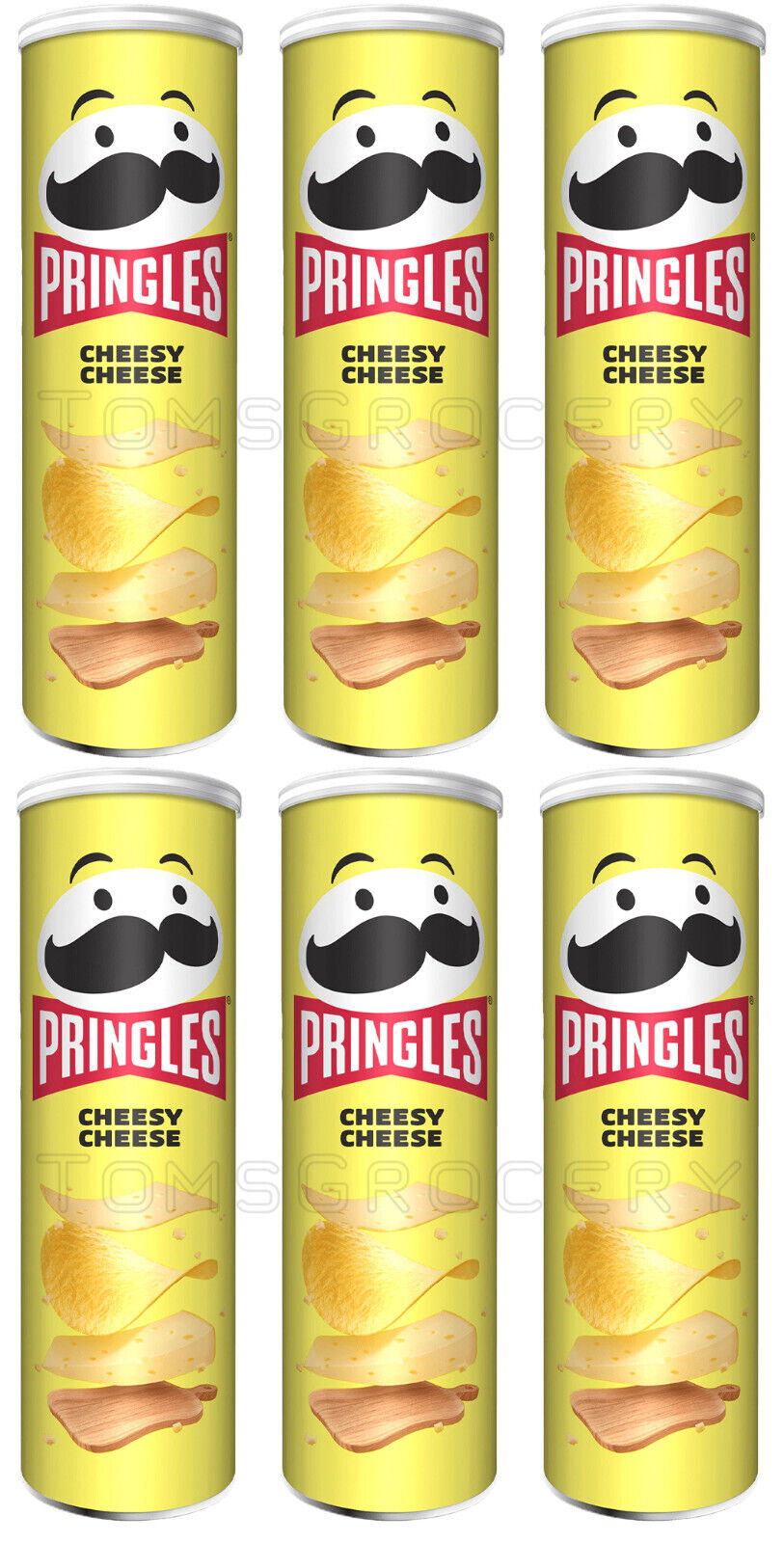 6 PRINGLES CHEESY CHEESE Flavor Potato Chips 165g 5.8oz