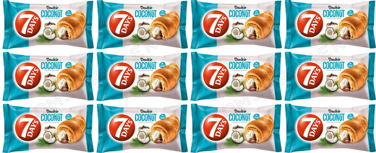 7DAYS Croissants with Cocoa & Coconut Filling Snacks Sweets 12 x 60g 2.1oz