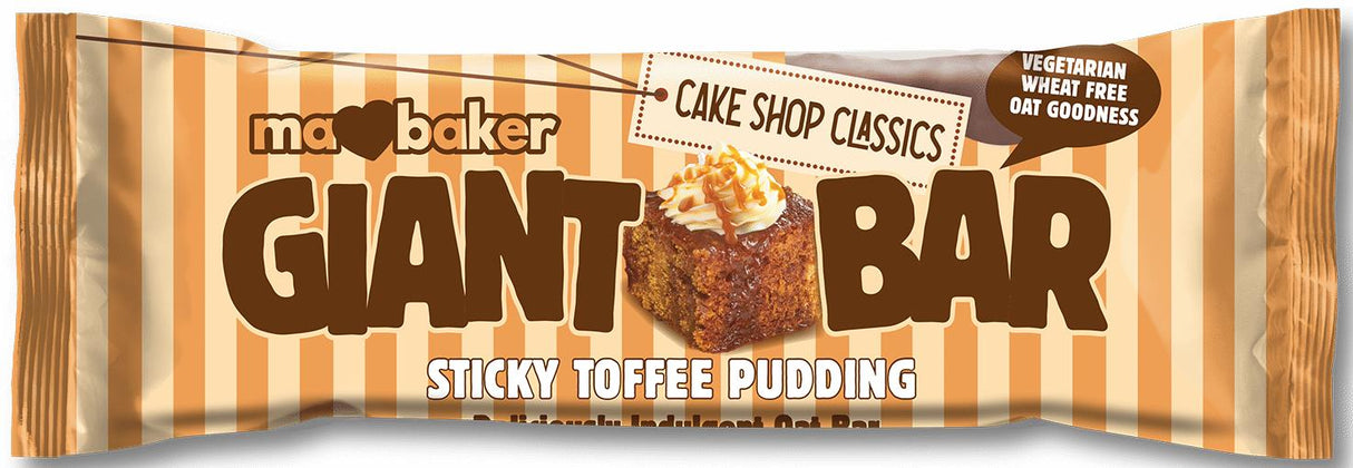 4 MA BAKER GIANT BAR Sticky Toffee Pudding Flavor Cereal Bars 100g 3.5oz