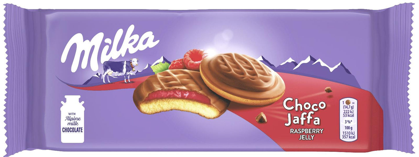 10 MILKA CHOCO JAFFA Cookie Packs with Raspberry Jelly Filling 147g 5.2oz