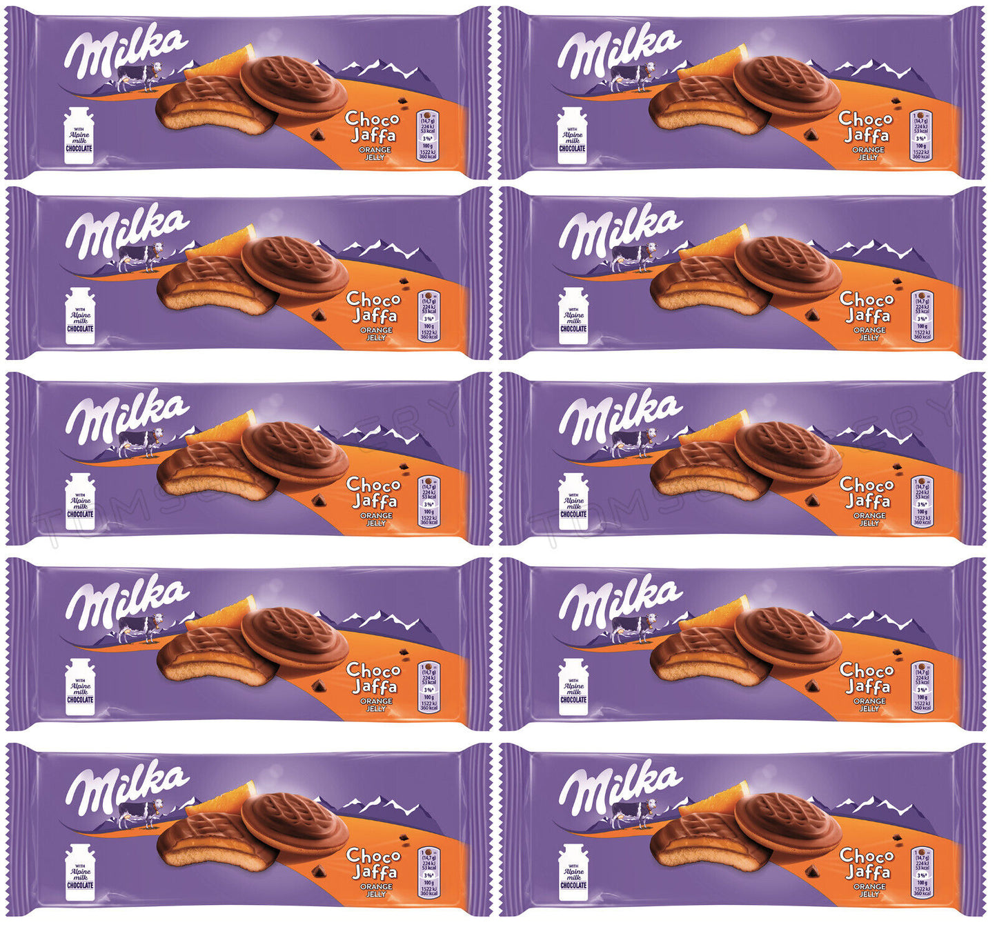10 MILKA CHOCO JAFFA Cookies with Orange Jelly Filling 147g 5.2oz