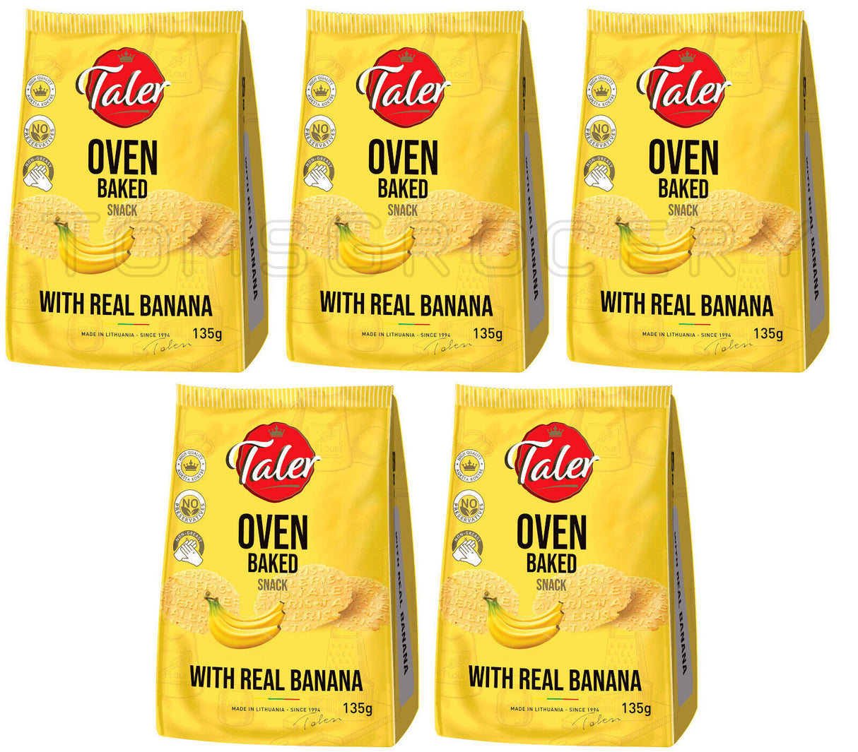 5 TALER Oven Baked Cookie Chips with Banana 135g 4.7oz