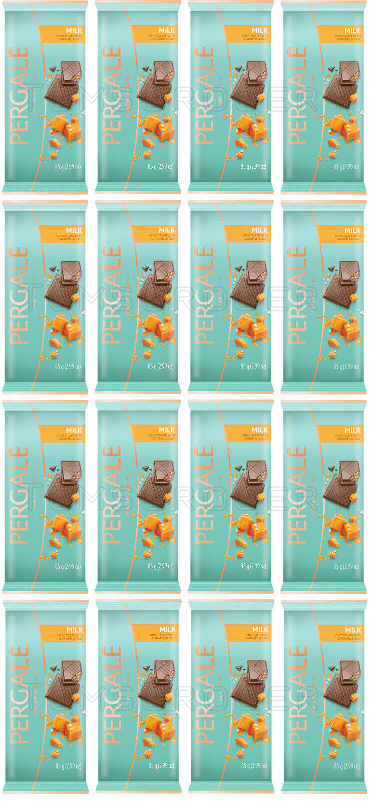 16 PERGALE Salted Caramel Milk Chocolate Bars 85g