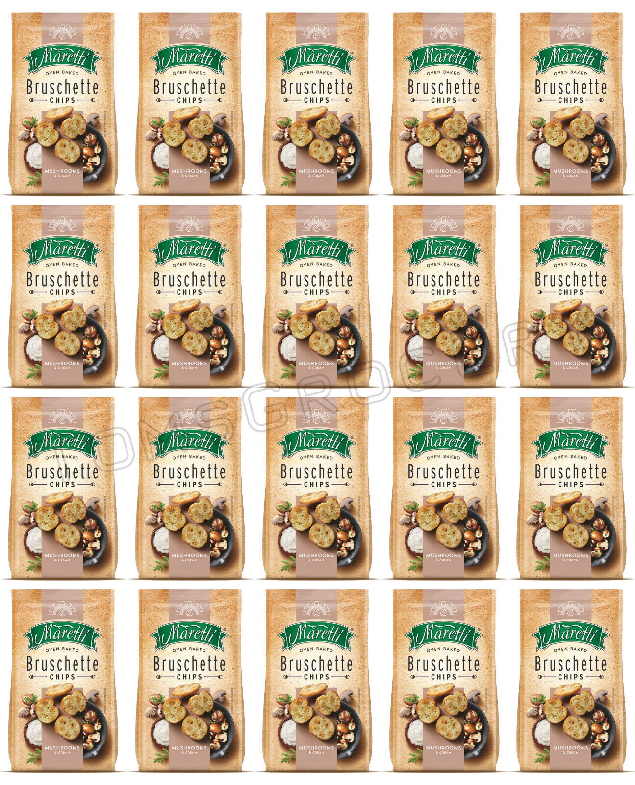 20 BRUSCHETTE MARETTI Mushrooms & Cream Flavor Oven Baked Bread Bites Snacks 70g