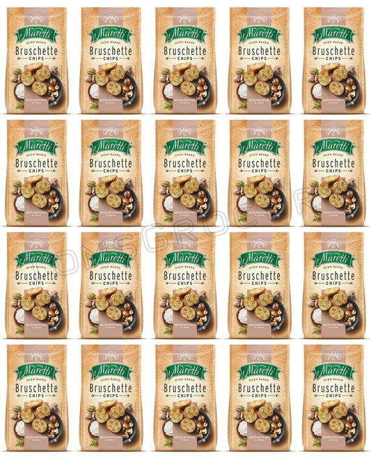 20 BRUSCHETTE MARETTI Mushrooms & Cream Flavor Oven Baked Bread Bites Snacks 70g