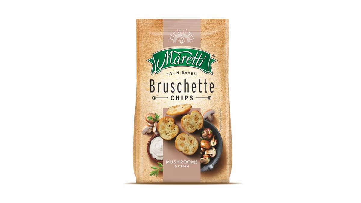 20 BRUSCHETTE MARETTI Mushrooms & Cream Flavor Oven Baked Bread Bites Snacks 70g