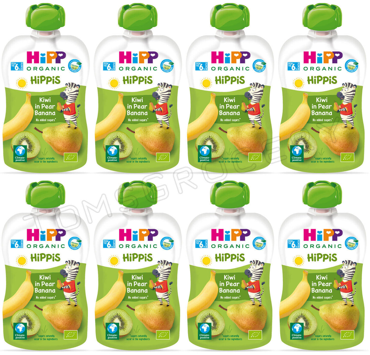 8 HIPP Organic Kiwi Pear Banana Puree Dessert from 6 Months 100g 3.5oz