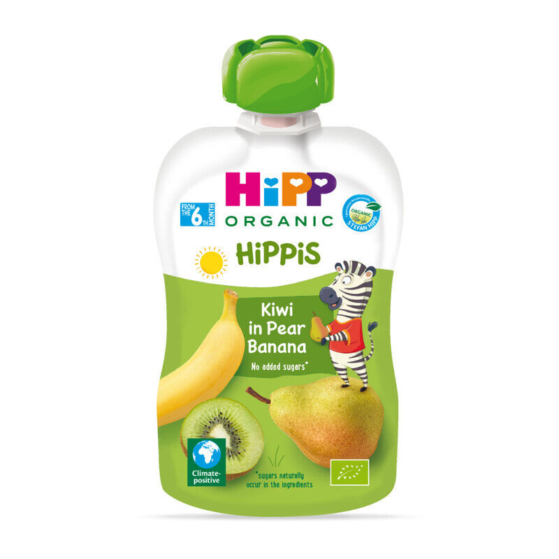 16 HIPP Organic Kiwi Pear Banana Puree Dessert from 6 Months 100g 3.5oz