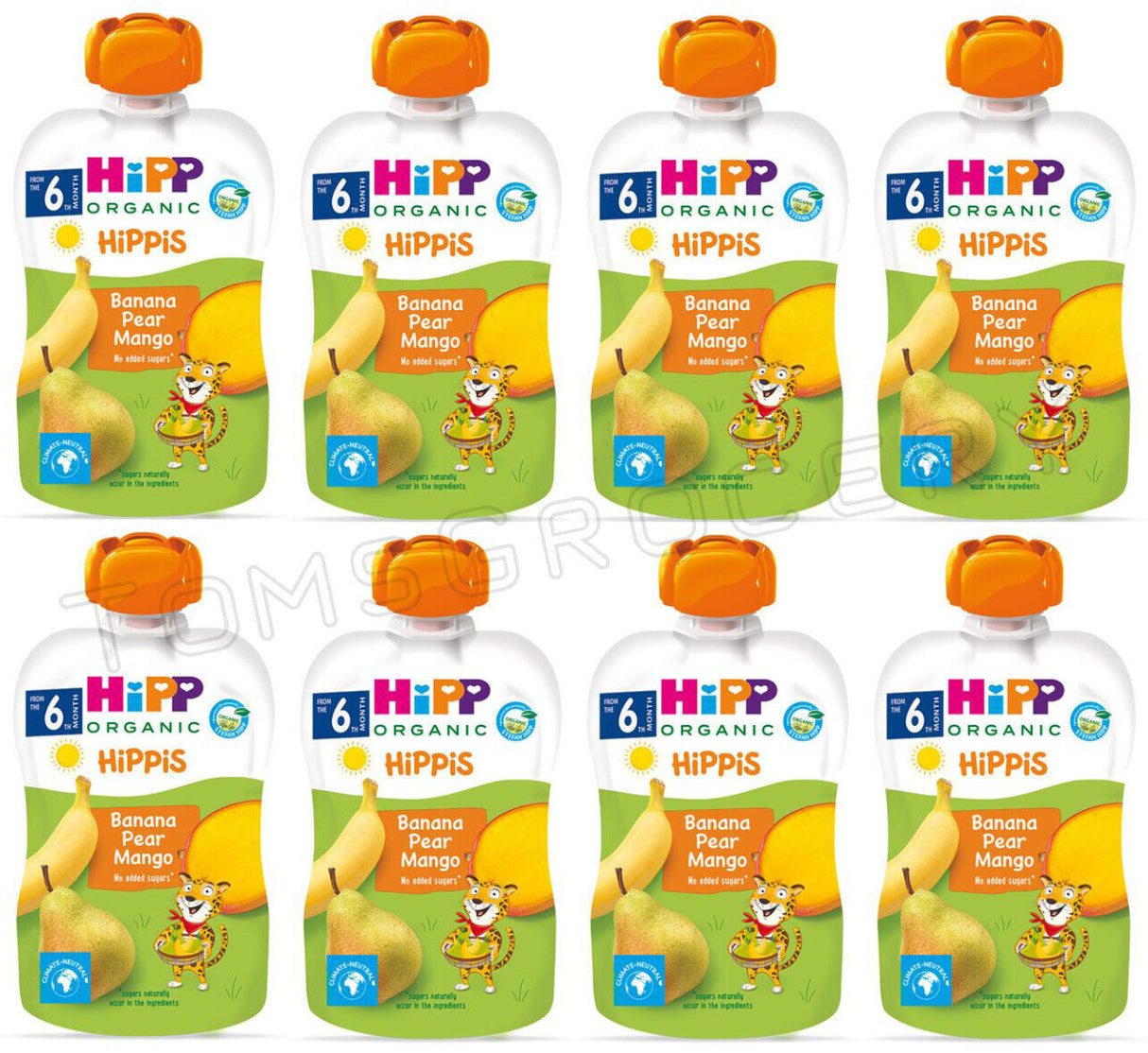 8 HIPP Organic Banana Pear Mango Puree Dessert from 4 Months 100g 3.5oz