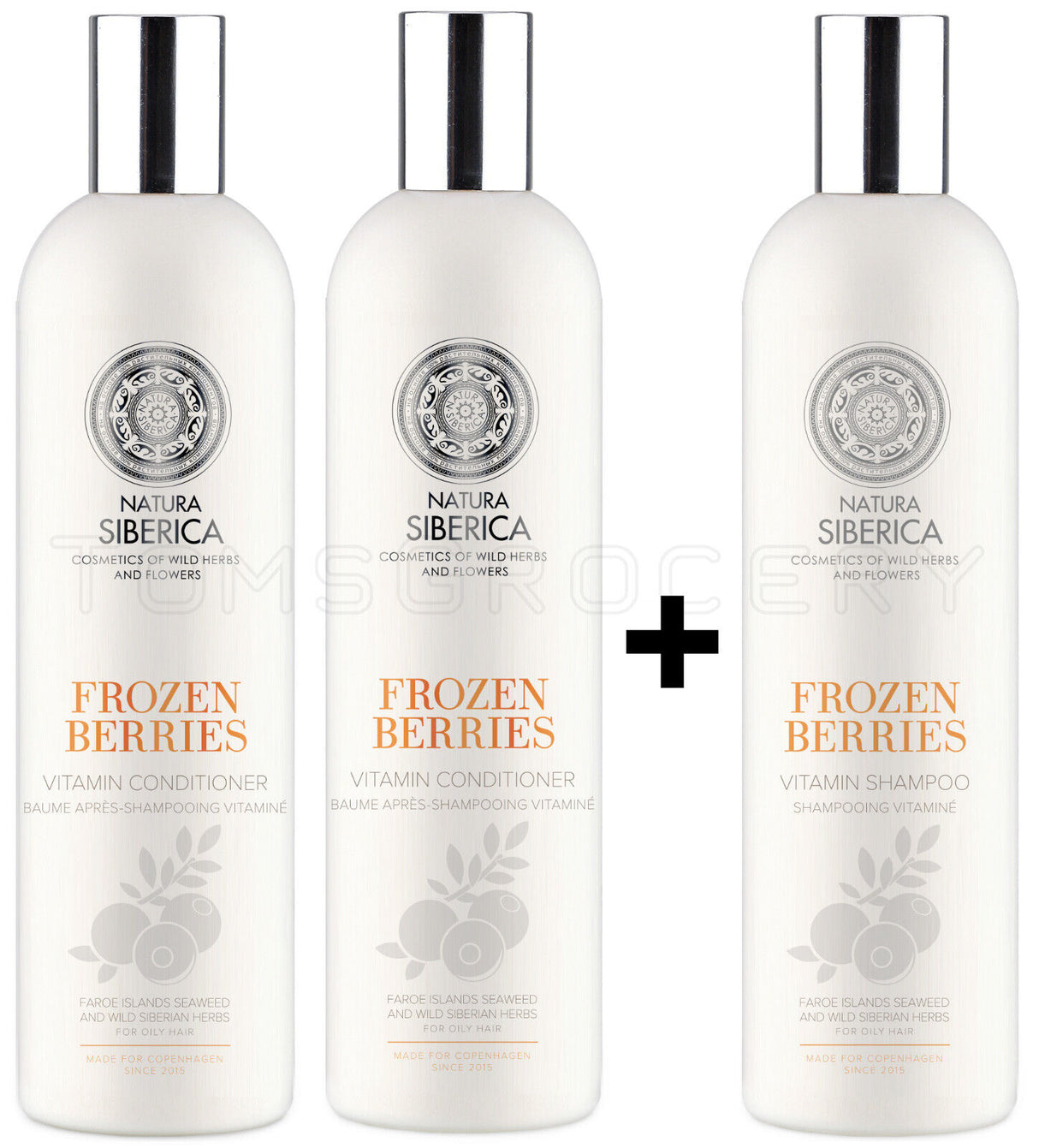 NATURA SIBERICA FROZEN BERRIES Vitamin Conditioner + Shampoo Bundle 3 x 400ml