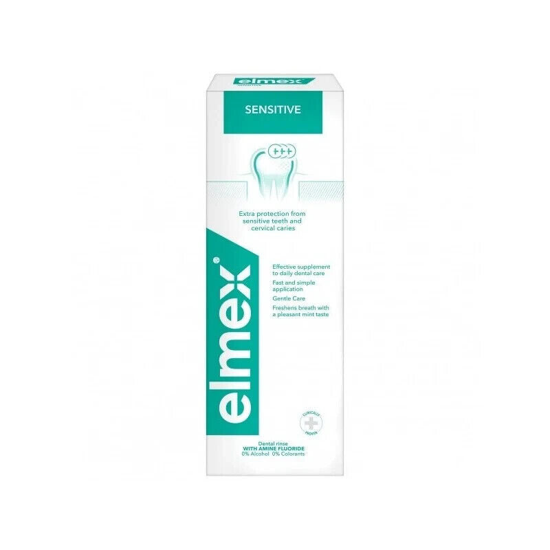 3 ELMEX SENSITIVE Daily Mouthwash Extra Protection 0% Alcohol 0% Colorants 400ml
