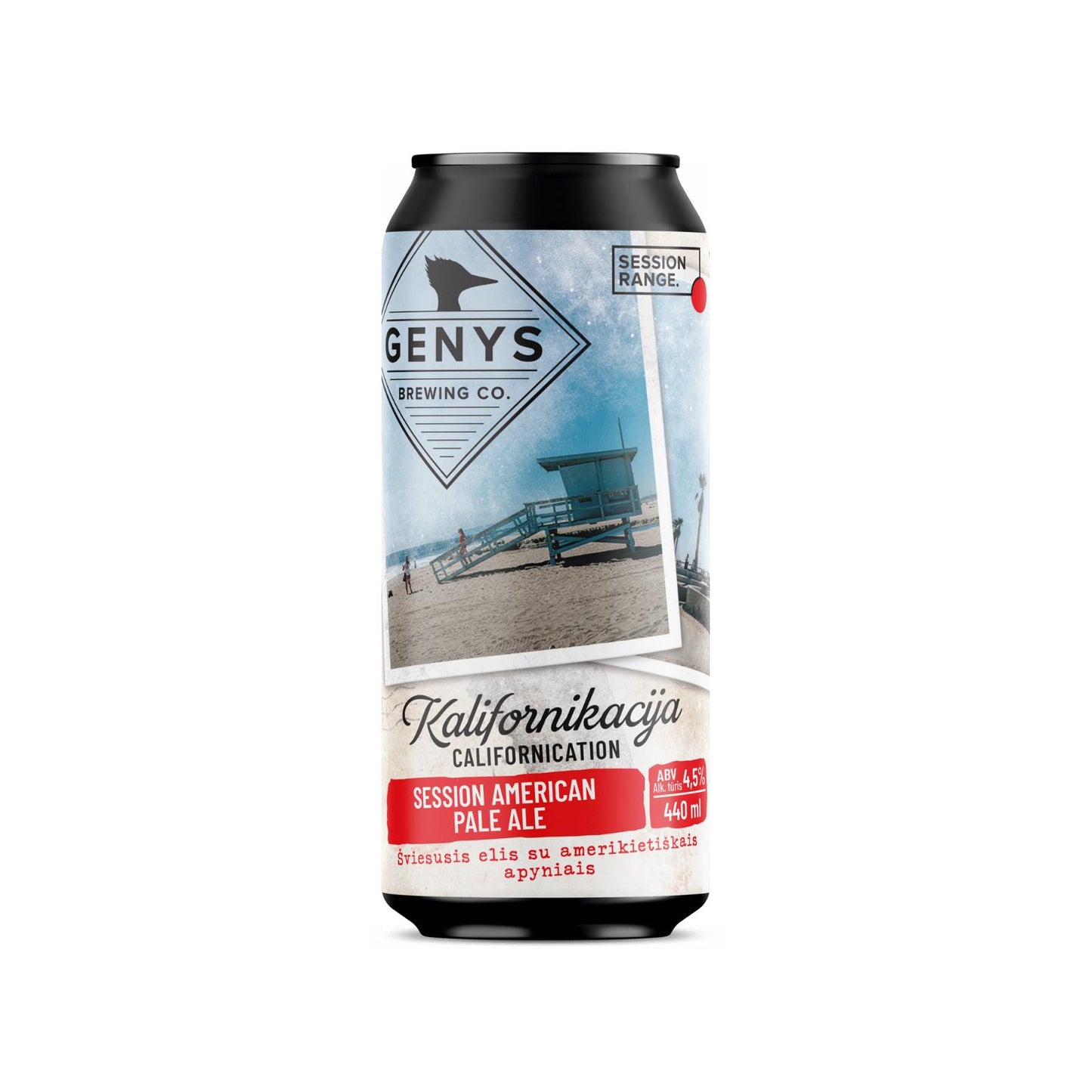 Genys Brewing Empty Collectible Beer Can Californication Beach Seaside 440ml