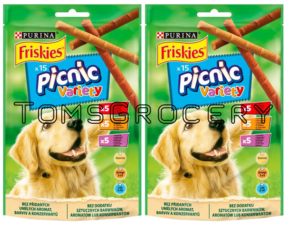 2 FRISKIES Picnic Preservative Free Dog Treats with Vitamins 126g 4.44oz
