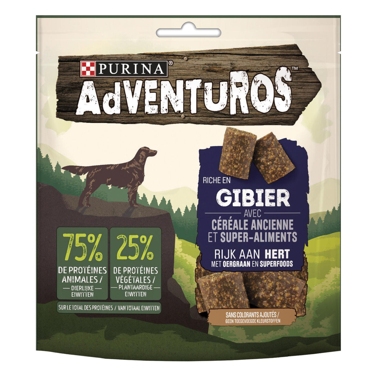 4 PURINA ADVENTUROS GIBIER Venison Superfood Dog Treats Bites 90g 3.17oz