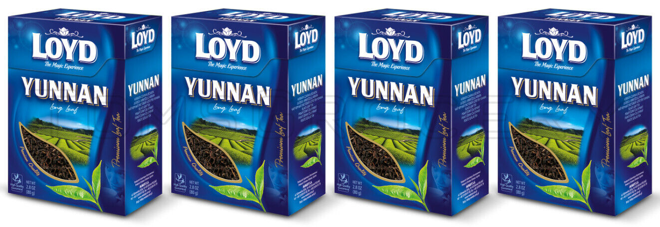 4 LOYD YUNNAN Loose Long Leaf Black Tea Boxes 80g 2.8oz