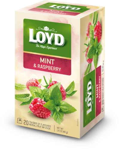 4 LOYD Mint & Raspberry Flavored Herbal Tea Boxes (80 servings total)