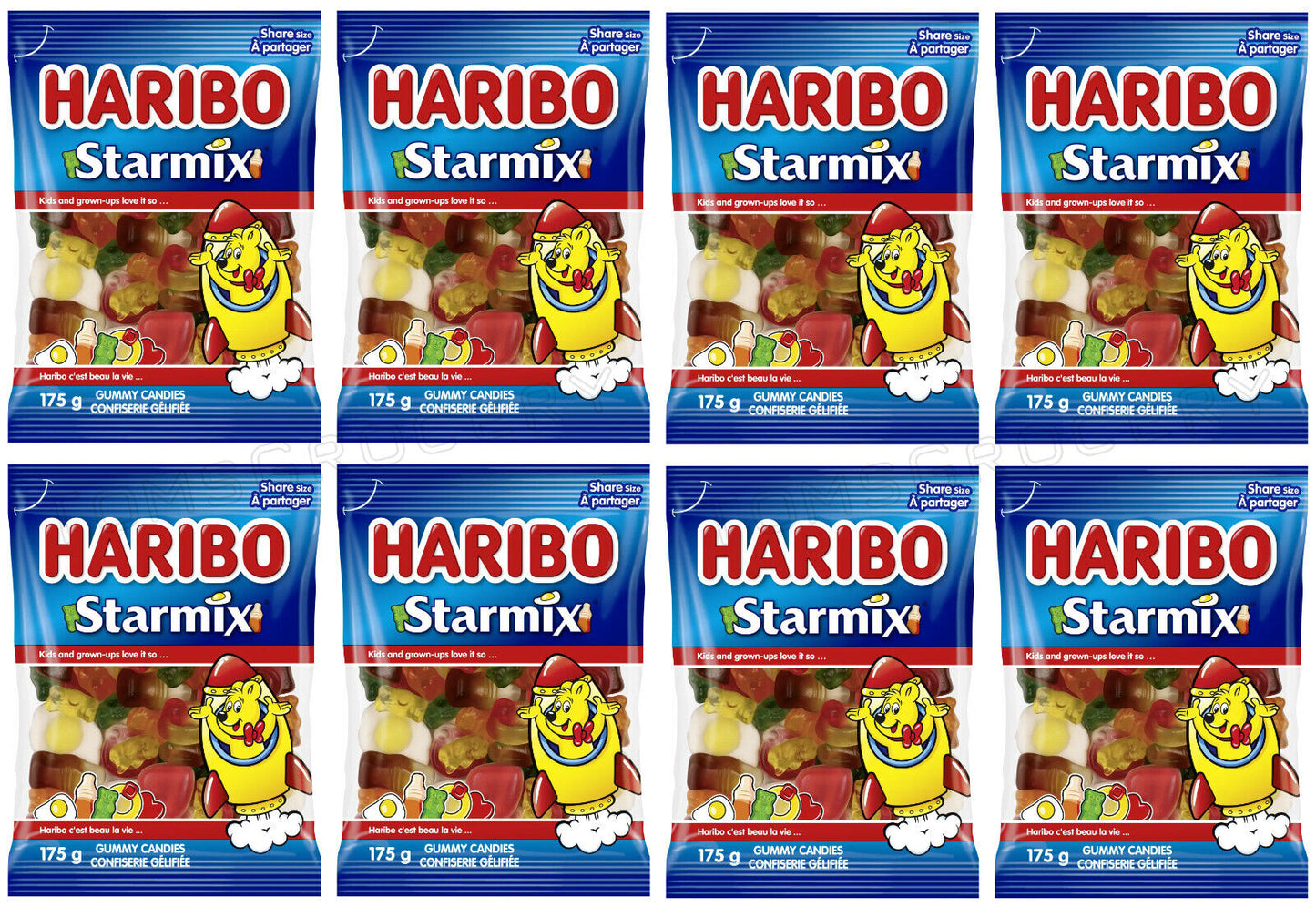 8 HARIBO STARMIX Assorted Shape Fruit Flavor Gummy Candy Sweets 175g 6.1oz