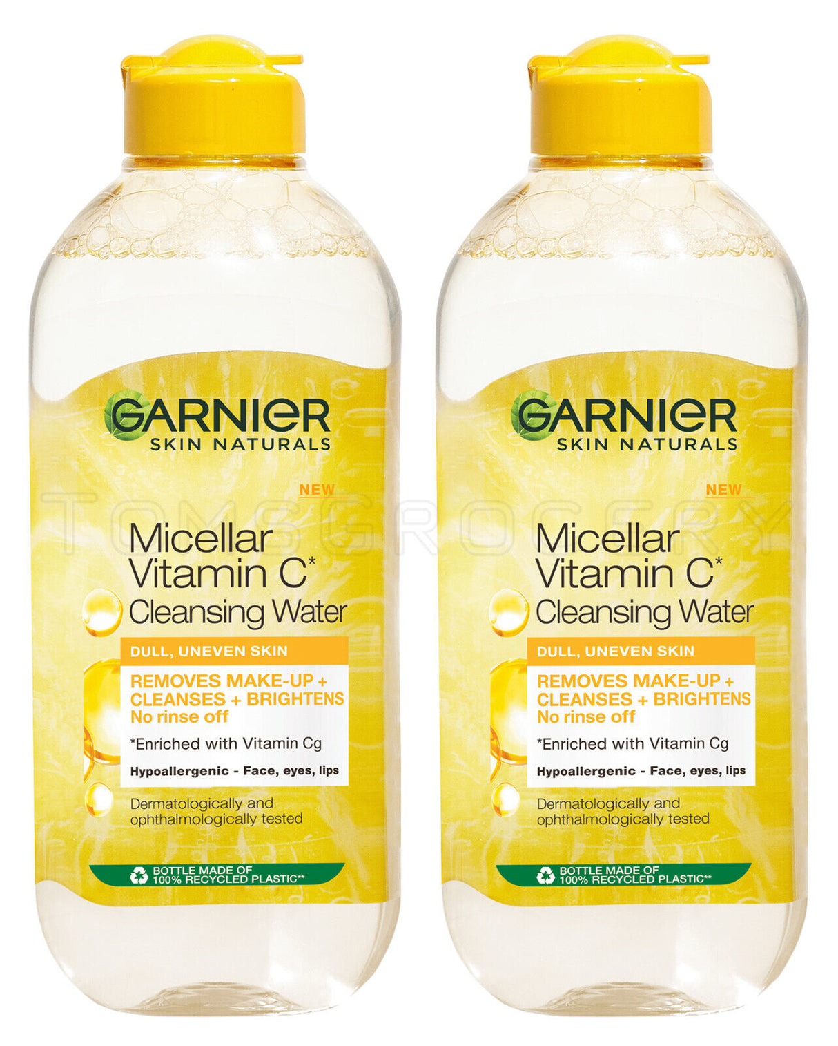2 GARNIER Micellar Vitamin C Cleansing Water Hypoallergenic for Dull Skin 400ml