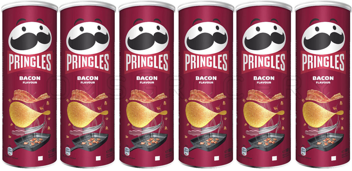 6 PRINGLES BACON Flavor Potato Chips 165g 5.8oz